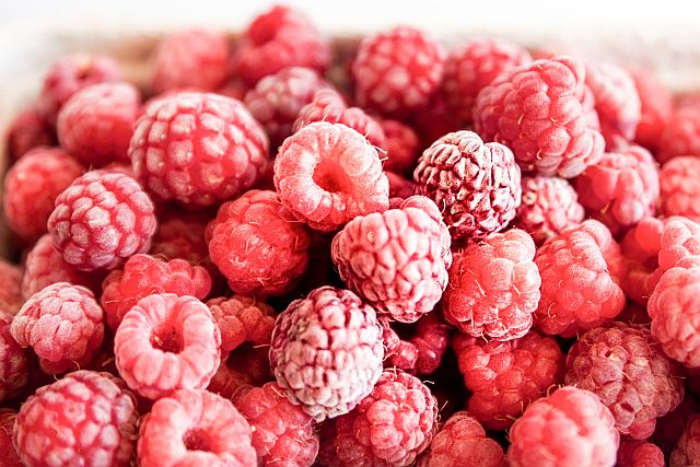 closeup of respberries